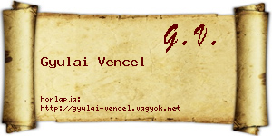 Gyulai Vencel névjegykártya